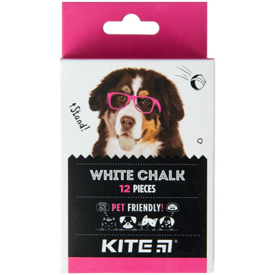 Крейда біла кругла, 12 шт. Kite Dogs Kite K22-079-12