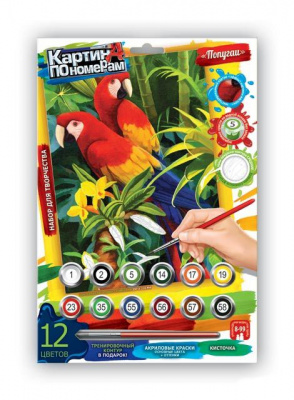 Картина за номерами Папуги Dankotoys KN-03-02