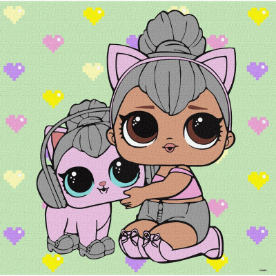Картина за номерами L. O. L. Surprise! TroopSurprise Kitty Queen With Kitty 40х40 см Ідейка KHO6290