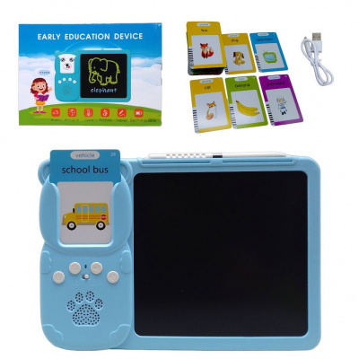 Планшет для малювання LCD Writing Tablet + озвучена абетка Монтессорі 112 карток (блакитний) MIC Y5-1AB