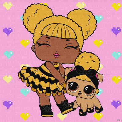 Картина за номерами L. O. L. Surprise! TroopSurprise Queen Bee With Queen Pup  40х40 см Ідейка KHO6287