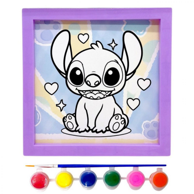 Розмальовка з фарбами Стіч / Stitch в рамці 20 см (ФІОЛЕТОВИЙ) MIC KA-23-6108