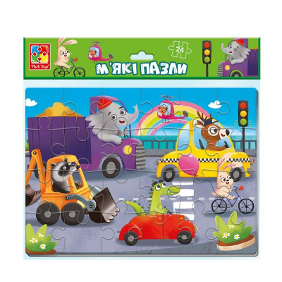 М'які пазли Транспорт А4, 24 ел Vladi Toys VT1102-32