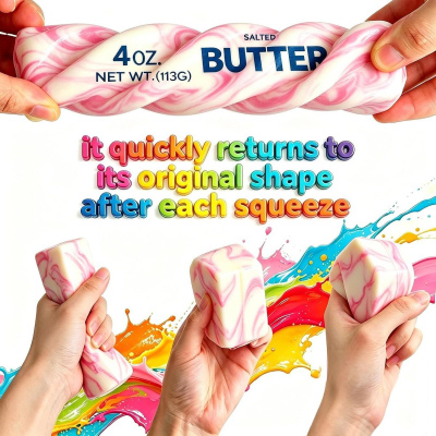 Сквіш-антистресс Масло (butter squishy) мармур 14 см СИНІЙ MIC TN-555-2