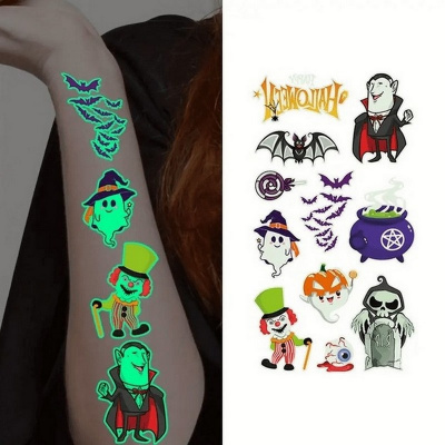 Набір тимчасових тату "Halloween glow №2" kids-tatto-halloween-g2