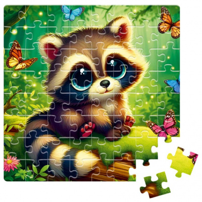 Пазли De.tail. Єнот з метеликами 64 деталі Vladi Toys DT1234-12
