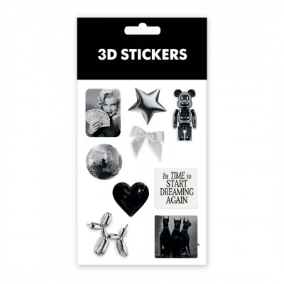 Набір 3D стікерів Silver edition (8 стікерів) Tattooshka SB-45