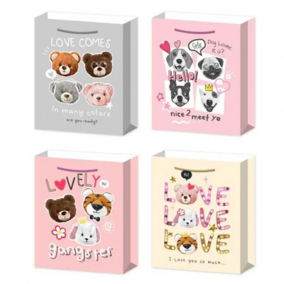 Пакет подарунковий Love Тваринки (26х10х32 см), мікс видів MIC C67094