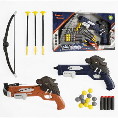 Арбалет Eagle Crossbow 3 в 1 - стріли, поролонові патрони та кульки (синій) MIC SP949-14