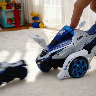Мотоцикл металевий Max Catapult Car, з запуском, світло і звук (помаранчево-сірий) MING YING MY66M1222
