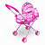 Коляска для ляльок металева, класика, подвійні колеса - Квіти MIC M 0354 U/R