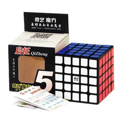 Головоломка Кубик Рубіка QiYi MofangGe 159black 5х5 з наклейками