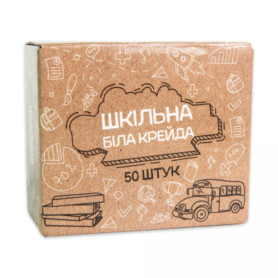Біла крейда Шкільна, 10 см, 50 штук Strateg 50133
