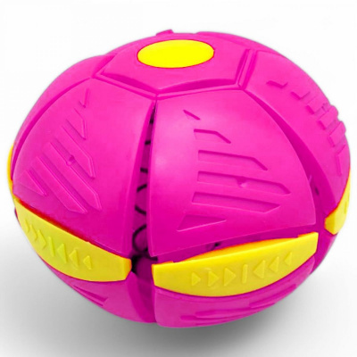 Мʼяч-трансформер, зі світлом Flat Ball Disc: Мʼячик-фризбі, рожевий MIC 87008H-3