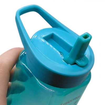 Поїлка зі складним носиком та силіконовою соломкою 420 мл (СИНЯ) Lindo 7223