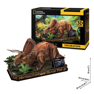 CubicFun Тривимірна головоломка-конструктор National Geographic Dino Трицератопс Cubic Fun DS1052h