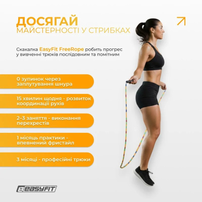 Бісерна скакалка EF-2820-MD, FreeRope, мультиколор 2,7 м