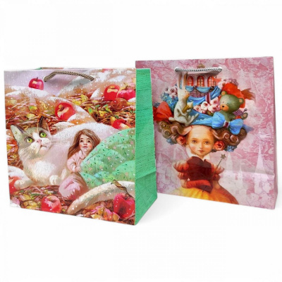 Пакет паперовий 16х16х7 см (мікс видів) Art studio of Happiness М18198-18201