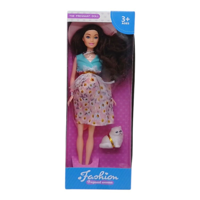 Лялька вагітна Fashion (шатенка; сукня в квіточку) MIC SH196A-1