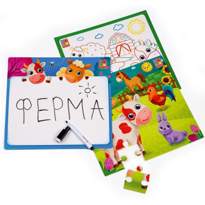 Гра настільна Набір 4 в 1. Ферма  (укр) Vladi Toys VT2002-01