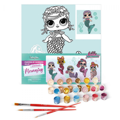 Картина за номерами з фарбами металік L.O.L. Surprise! Mermaids Merbaby 40х40 см Ідейка KHO6262
