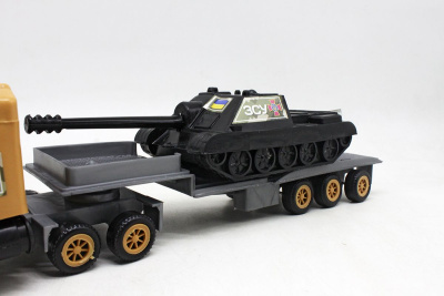 Ігровий набір Тягач ЗСУ з танком, бежевий + чорний Maximus 5173