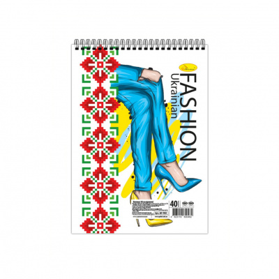 Блокнот "Fashion Ukrainian" А6 АП-1907-3, 40 аркушів, пружина зверху