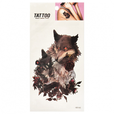 Тимчасове татуювання "Вовки в трояндах Tattoo" 1020-HM1445