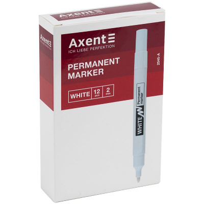 Маркер Permanent White 2545-A, 2 мм круглий білий Axent 2545-A