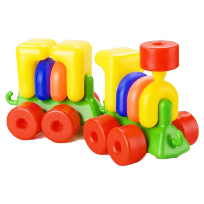 Паровоз-конструктор з причіпним вагоном, 10 ел Toys Plast ИП.02.000