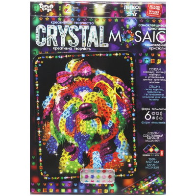 Набір для креативної творчості CRYSTAL MOSAIC, Песик з бантиком Dankotoys CRM-02-01,02,03,04...10