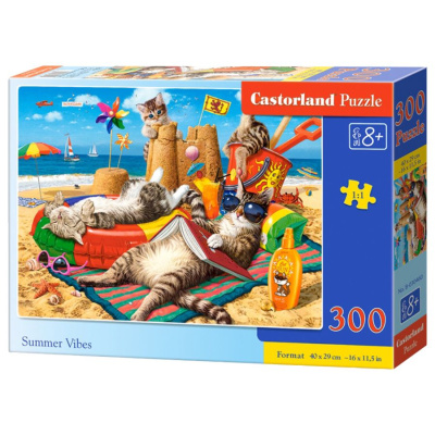 Пазли Коти на пляжі, 300 елементів Castorland B-030460