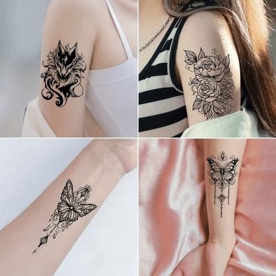 Набір дитячих тимчасових татуювань "Чорні міні №4" black-tattoo-mini-set-4-H
