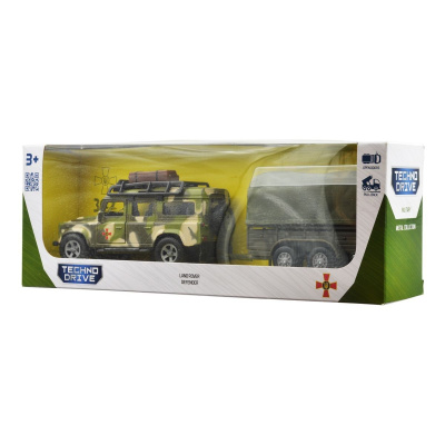 Ігровий набір – Land Rover Defender Mілітарі (з причепом) TechnoDrive 520027.270