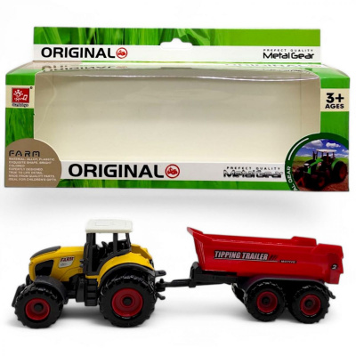 Машинка Трактор з причепом, 20,5 см (жовтий) SunQ toys SQ90333-2A