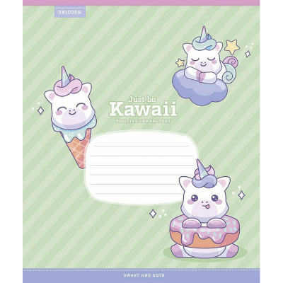 Зошит учнівський "Just be Kawaii" 012-3408K-5 в клітинку, 12 аркушів