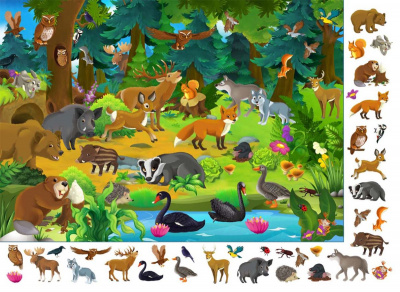 Книга-картонка Великий віммельбух. Тварини (укр) Crystal Book F00019435