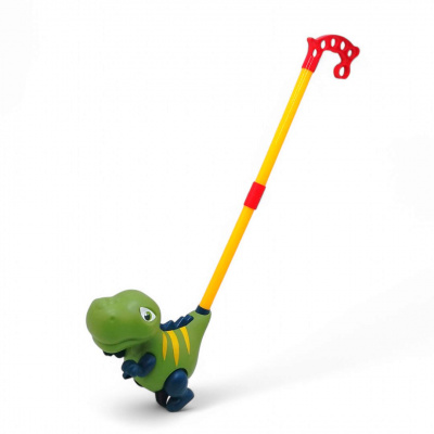 Каталка дитяча Динозавр, з ручкою (зелений) MIC 361