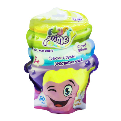 Слайм Fluffy Slime укр 500 г жовтий Dankotoys FLS-02-01U