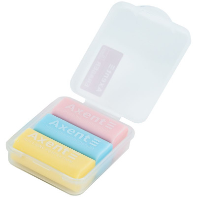 Набір гумок Pastelini у пластиковому боксі, 3 шт. асорті Axent 1198-A
