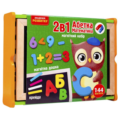 Магнітний набір 2в1 Абетка та математика (укр) Vladi Toys VT5411-17