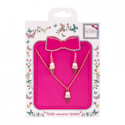 Біжутерія дитяча 2 в 1 Ice-Cream Fashion T24607 сережки + підвіска