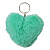Брелок Серце хутряне, бірюзове MIC BR1822