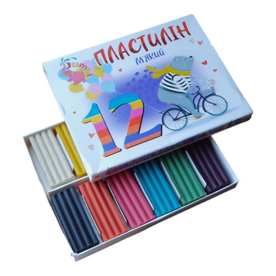 Пластилін дитячий, мʼякий, 12 кольорів Jumbi КТ 230604