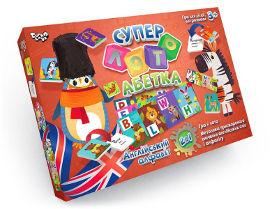 Настільна гра Суперлото, Азбука укр / англ Dankotoys СЛА-01UE