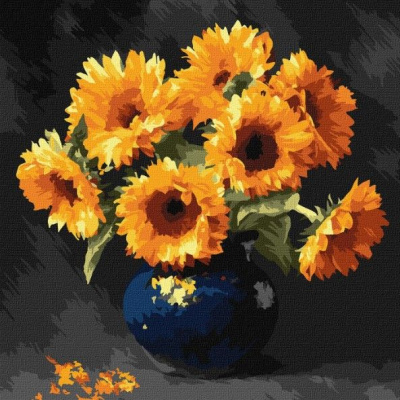 Картина за номерами Соняшник в темряві 40x40см Ідейка KHO3330
