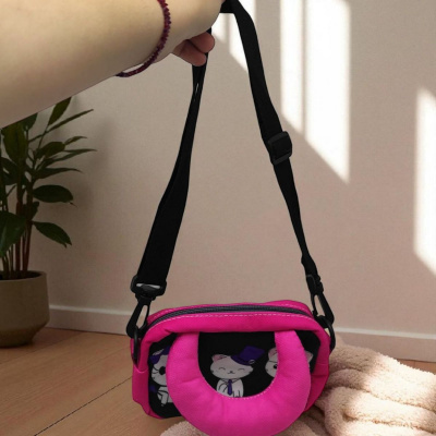 Сумочка mini (текстильна) 18х123 см (без ручок) (рожева) MIC PW-02