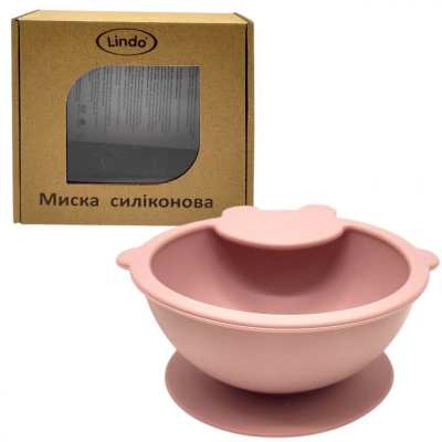 Мисочка силіконова (рожевий) Lindo 965-1