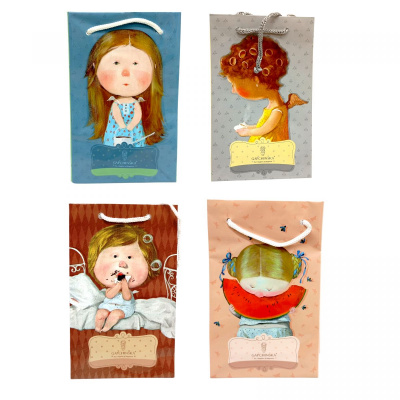 Пакет подарунковий вертикальний 18*11*5 мікс видів Bourgeois 18-11-5