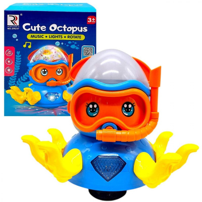 Восьминіг-дайвер на батарейках, в коробці (БЛАКИТНИЙ) YG Toys ZR237